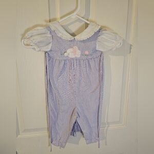 Vintage Baby Girl Easter Bunny Romper Sunday Wear Size Estimate 12-18 Months